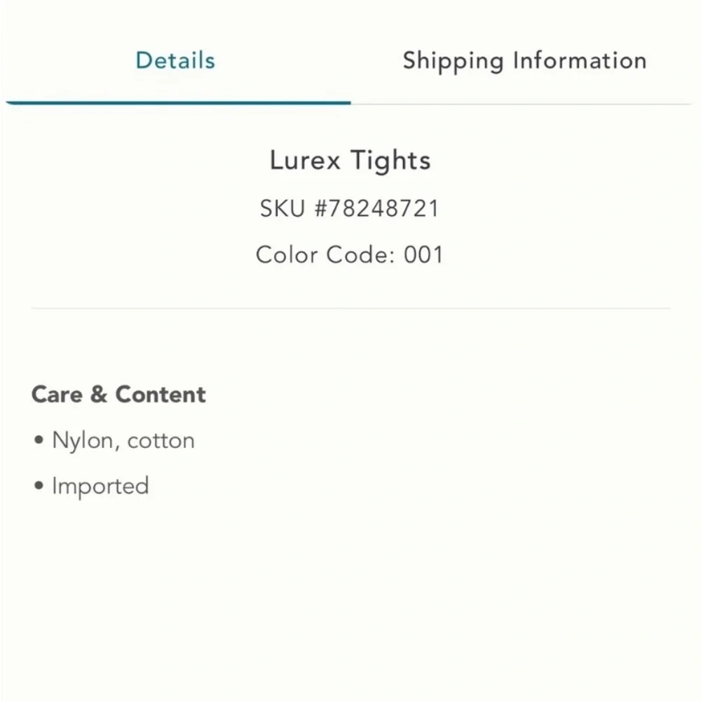 Anthropologie Lurex tights sized medium and large new wtags